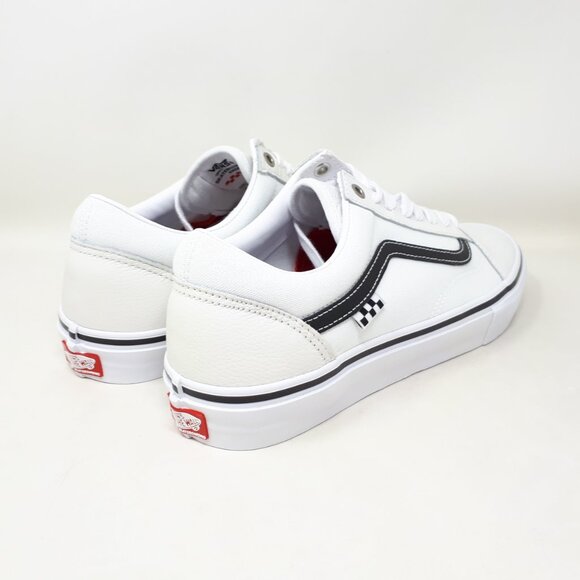 Vans Skate Old Skool Leather White Authentic Classic Mens Size 11.5 Shoe Sneaker - Picture 5 of 12